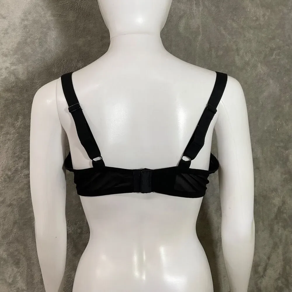 Paramour Beige Tempting Allover Lace Wire Bra 38D Black overlay 135061 - Picture 3 of 7